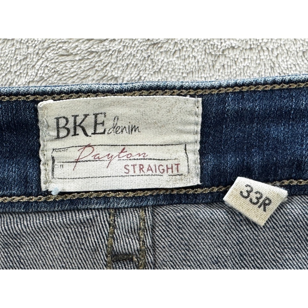 BKE Womens Payton Straight ABK1639 Stretch Blue Denim Jeans 33R Meas: 35x30 - Picture 4 of 7
